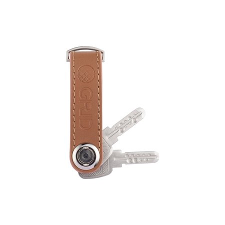 GRID WALLET Key Organizer, 2 x 1 x 1 in Ring Size, Brown SK-01-BROWN